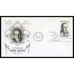 canada stamp 558 pierre laporte 7 1971 FDC PC 012