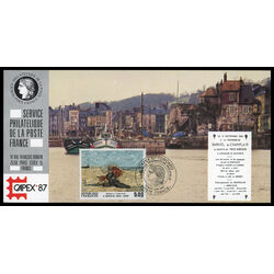 official exhibition canada capex card fdc 1987 france samuel de champlain