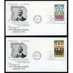 canada stamp 623 4 fdc 1976 olympic games 1973 FDC PC 012