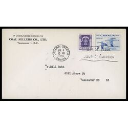 canada stamp 352 3 fdc wildlife 1955 FDC COMBO 002