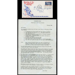 canada stamp 387 seaway and national emblems 5 1959 FDC PC 059