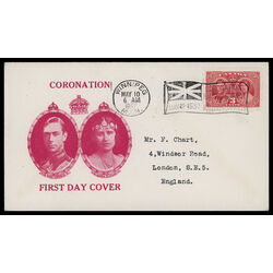canada stamp 237 king george vi queen elizabeth 3 1937 FDC PC 086