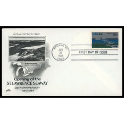 us stamp postage issues 2091 aerial view of seaway freighters 20 1984 FDC PC 003