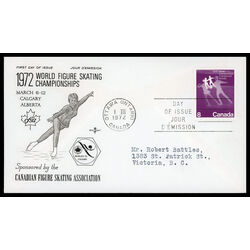 canada stamp 559 figure skaters 8 1972 FDC PC 018