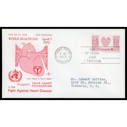canada stamp 560 heart 8 1972 FDC PC 005