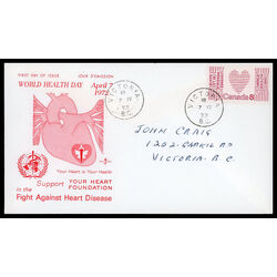 canada stamp 560 heart 8 1972 FDC PC 007