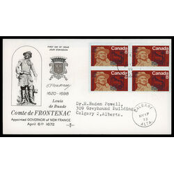 canada stamp 561 frontenac 8 1972 FDC BLOCK 011