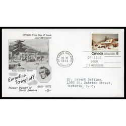 canada stamp 610 the blacksmith s shop 8 1972 FDC PC 013