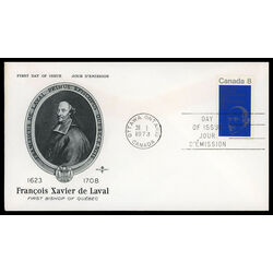 canada stamp 611 bishop laval 8 1973 FDC PC 013