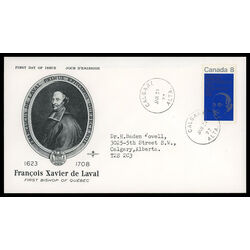 canada stamp 611 bishop laval 8 1973 FDC PC 014