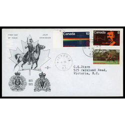 canada stamp 612 4 fdc r c m p centenary 1973 FDC COMBO 016