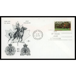 canada stamp 614 r c m p musical ride 15 1973 FDC PC 008