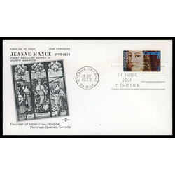 canada stamp 615 jeanne mance 8 1973 FDC PC 011