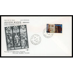 canada stamp 615 jeanne mance 8 1973 FDC PC 013