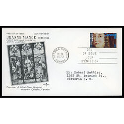 canada stamp 615 jeanne mance 8 1973 FDC PC 014