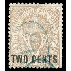 british columbia vancouver island stamp 8 surcharge 1867 U F VF 038