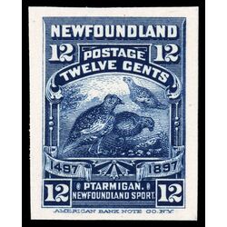 newfoundland stamp 69p willow ptarmigan 12 1897 M VF 002