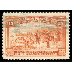 canada stamp 102 champlain s departure 15 1908 U VF 079