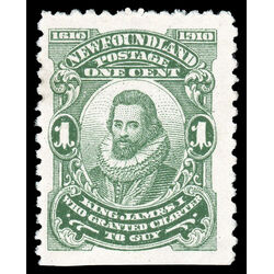 newfoundland stamp 87ix king james i 1 1910 M FNG 012