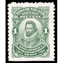 newfoundland stamp 87xii king james i 1 1910 M FNG 010
