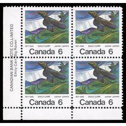 canada stamp 532 big raven by emily carr 6 1971 PB LL