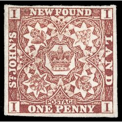 newfoundland stamp 1 pence first issue 1d 1857 M VFNG 042