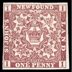 newfoundland stamp 1 pence first issue 1d 1857 M VFNG 043