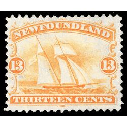 newfoundland stamp 30 ship 13 1866 M VFNG 022