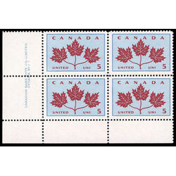 canada stamp 417 maple leaves 5 1964 PB LL %231