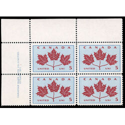 canada stamp 417i maple leaves 5 1964 PB UL