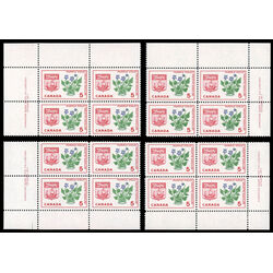 canada stamp 421 new brunswick purple violet 5 1965 PB SET