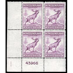 newfoundland stamp 257 caribou 5 1941 PB LL %2343966 FNH