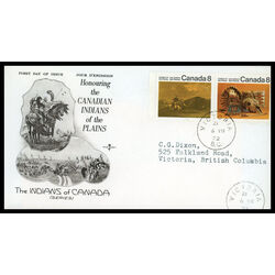 canada stamp 563a plains indians 2x8 1972 FDC PC 011