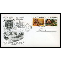 canada stamp 567a algonkian indians 1973 FDC PC 009