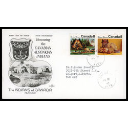 canada stamp 567a algonkian indians 1973 FDC PC 011