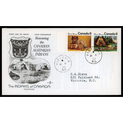canada stamp 567a algonkian indians 1973 FDC PC 012