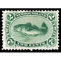 newfoundland stamp 24 codfish 2 1871 M VF 029