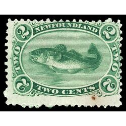 newfoundland stamp 24 codfish 2 1871 M FOG 031