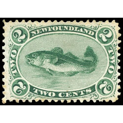 newfoundland stamp 24 codfish 2 1871 M F VFOG 028