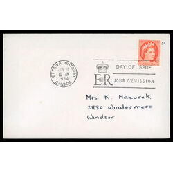 canada stamp 342 queen elizabeth ii 6 1954 FDC 006