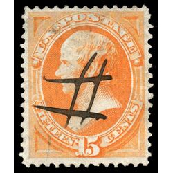 us stamp postage issues 163 webster 15 1873 U VF 004