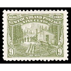 newfoundland stamp 94 logging camp 9 1910 M VF 021