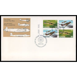 canada stamp 876a military aircraft 1980 FDC UL