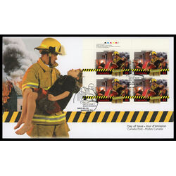 canada stamp 1986 firefighter carrying victim 48 2003 FDC UL