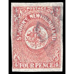 newfoundland stamp 18 pence third issue 4d 1861 U VF 005