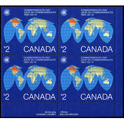 canada stamp 977i map of the earth 2 1983 PB LR