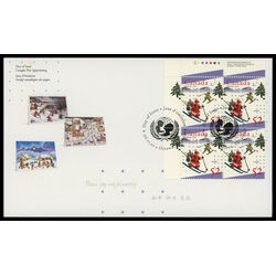 canada stamp 1628 santa and elf skiing 52 1996 FDC UL