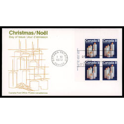 canada stamp 607 christmas candles 8 1972 FDC UL
