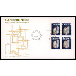 canada stamp 607pi christmas candles 8 1972 FDC UL
