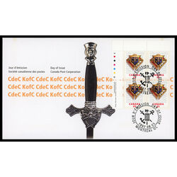 canada stamp 1656 knights of columbus 45 1997 FDC UL